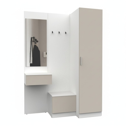 Набор мебели для прихожей "Марсель-154" МР 01-154 В2160 Ш1500 Г580 (ЛДСП Кашемир) Набор мебели для прихожей "Марсель-154" МР 01-154 В2160 Ш1500 Г580 (ЛДСП Кашемир)